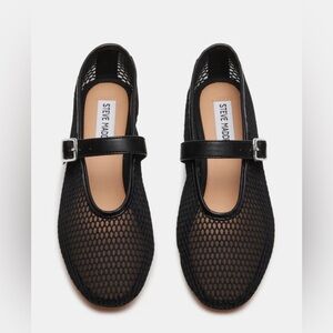 Steve Madden Black Mesh Dreaming Ballet Flats